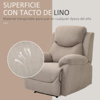 HOMCOM Sillón Reclinable de Salón Sillón Relax Reclinable Manual con Reposabrazos y Reposapiés Carga 150 kg Sofá Relax para Salón Dormitorio Beige - details 1