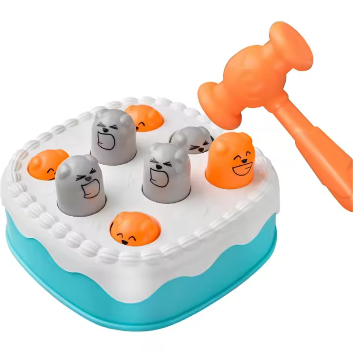 Juguetes de juego Whack-a-Mole para niños pequeños Juguetes interactivos Whack-a-Mole con forma de pastel para el desarrollo de la coordinación de las manos Imanes de construcción para niñas Martillo de cuatro colores enviados al azar - 1
