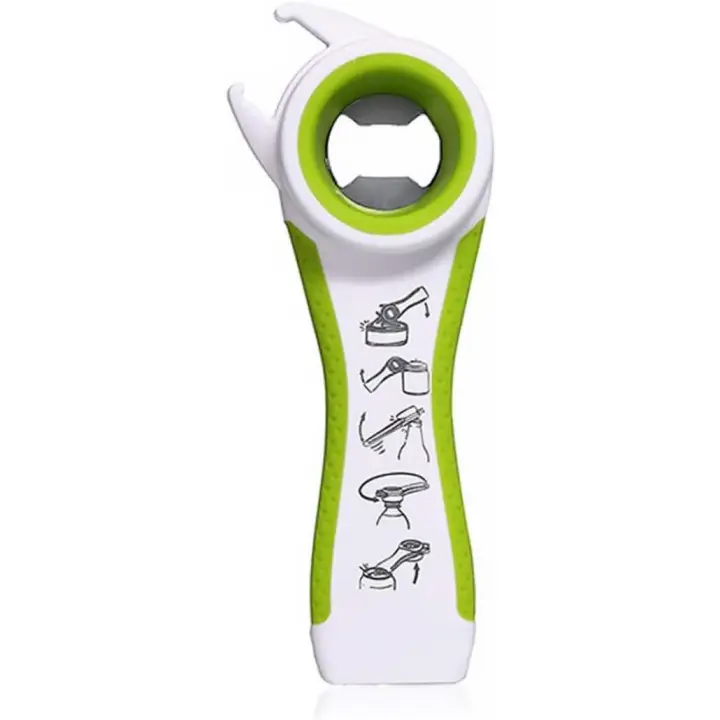 Abridor de frascos para manos débiles - Abridor de frascos para personas mayores con artritis, abridor de frascos con agarre de goma, abridor de latas 5 en 1, abridor de tapa de frasco antideslizante - 1