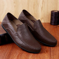 Zapatos De Cuero Genuino Para Hombre Casual Lujo Mocasines Suaves Transpirables Botines Slip on Barco Talla Grande 37-47 - details 28