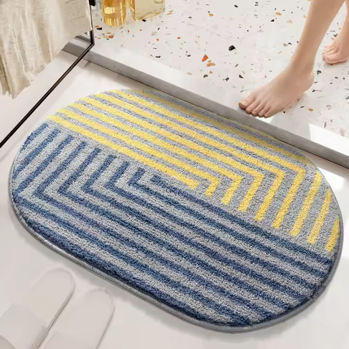 VIKAMA Alfombra De Baño Con Dibujos Animados Absorbente Y Antideslizante Para Toilette Y Puerta Del Baño Material De Poliéster Moderno Y Simple - 1