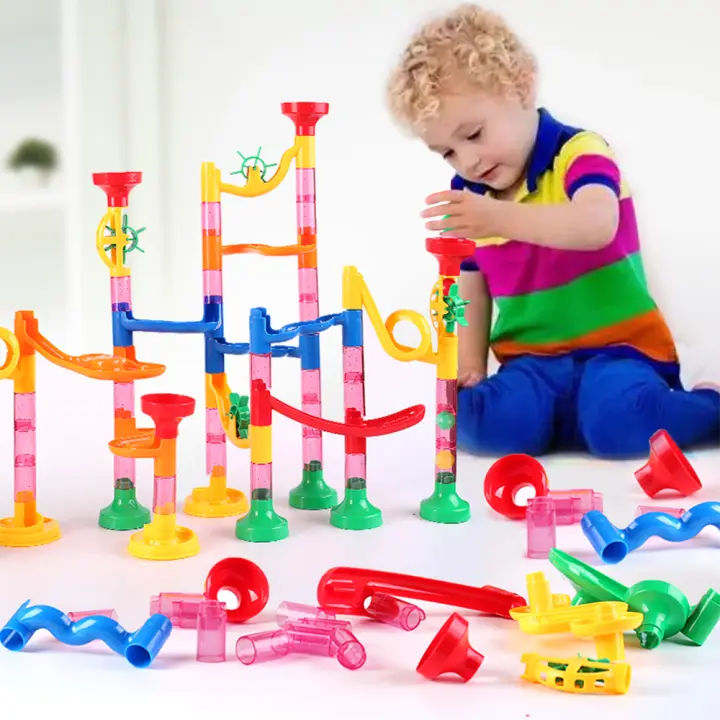 Juego De Bloques De Construcción De Carreras De Mármol Para Niños Set De Coaster 3D Laberinto Con Bola Regalo De Navidad DIY 50/105/109/133 Piezas - 1