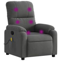 vidaXL Sillón reclinable de masaje tela de microfibra Marrón, Gris claro, Gris oscuro Sillon Dormitorio Sillon Comodos Silla Relax Sillón Sofá - details 0