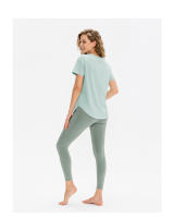 Top De Yoga Para Mujer Sólido Con Manga Corta Sudadera Deportiva Fitness Ropa De Gimnasio Casual Camiseta De Entrenamiento - details 8