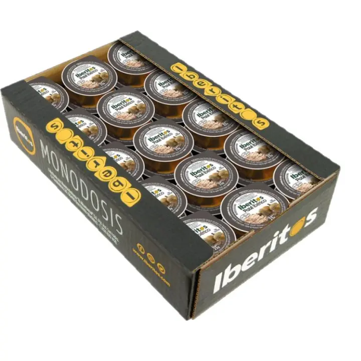 IBERITOS Paté ibérico al Pedro Ximenez con pasas en monodosis - Pack 45uds de 23grs - 1