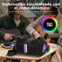 Altavoz Potente Inalámbrico Portátil T&G TG-669 30W  RGB LED FM Radio IPX5 Impermeable - details 2