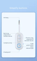 2 in 1Bluetooth 5.3 Audio Adapter Receiver Transmitter 3.5mm AUX  For TV PC Car Audio Speakers Support Wireless Listening To Music Hands-Free Calls Navigation - details 13
