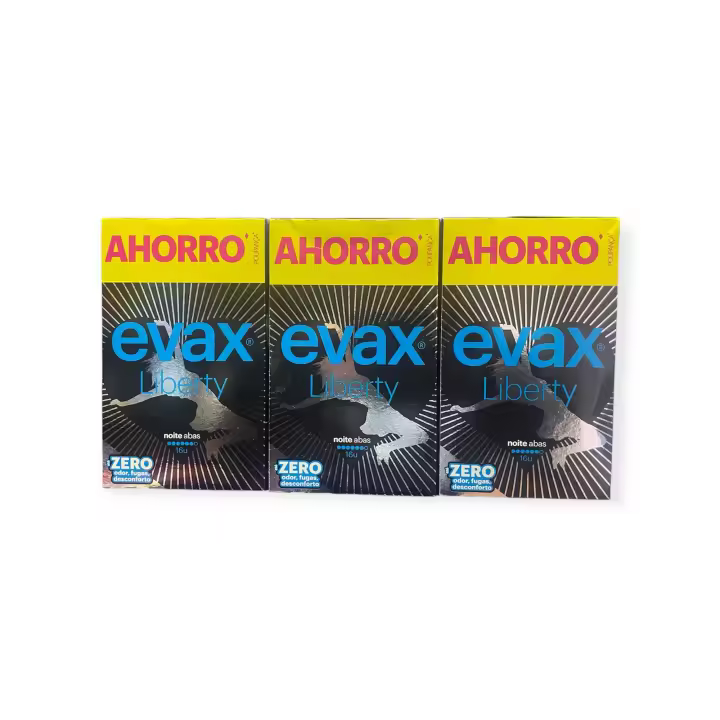 Evax Liberty Noche 48 und Compresas Con Alas No Notarás Que Las Llevas. 3 paquetes de16 unidades - 1