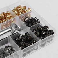 Kit De 400 Ganchos De Latón Para Tela Cuero Algodón Ropa Zapatos Herramienta De Perforación Manual Máquina De Prensa De Ojales - details 5