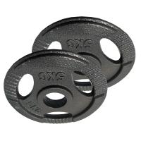OZIO FITNESS 2 Discos de Pesas 5 kg 50 mm de 3 agarres Hierro Fitness - details 1