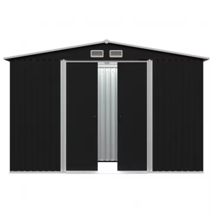 Casa de Jardín metal Ezooza Bardolf 257x312x180 cm color antracita - 1