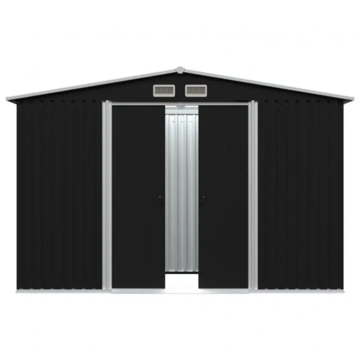 Casa de Jardín metal Ezooza Bardolf 257x312x180 cm color antracita - 1