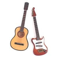 Guitarra Electrónica De Madera Para Muñecas De 1:6 Con Soporte Miniatura De Instrumento Toy Modelo Para Juegos De Figuras - details 3