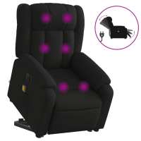 vidaXL Sillón de masaje eléctrico reclinable elevable tela Gris claro, Gris oscuro, Negro Sillon Dormitorio Sillon Comodos Silla Relax Sillón Sofá - details 5