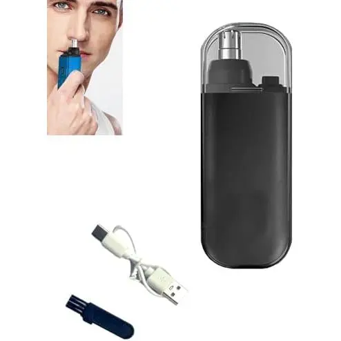 Criteriont.Cr01 Recortador de Nariz, Recortador de Vello de Nariz Portátil, Recortador de Nariz Gelmalls, Vello Facial de Ceja de Oreja, Cable de Datos Recargable Impermeable con Tapa Protectora contra el Polvo - 1