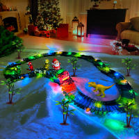 Juguetes De Dinosaurio Crear Un Mundo De Dinosaurio Carreras De Carretera Flexible Con Coche De Santa Claus Para Niños Y Niñas De 3 a 6 Años Regalo - details 10