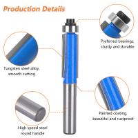 Juego de 4 Brocas para enrutador de 8mm, Brocas para enrutador De Copia de Madera, Brocas para enrutador con Corte superior, Corte Al Ras de fresco, para Corte de carpintería de bricolaje (4) - details 2