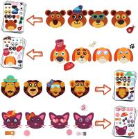 Juego Educativo Para Niños Y Niñas De 12 Hojas Puzles DIY De Animales Faces Divertidos Y Educativos Regalos Para Niños - details 4