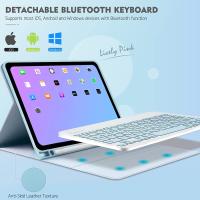 Funda con teclado universal para iPad Air5/Air4/Air6-10.9/11 de 10.9 pulgadas con panel táctil, ultrafina, de PU, con retroiluminación de 7 colores y teclado inalámbrico magnético Bluetooth. - details 4