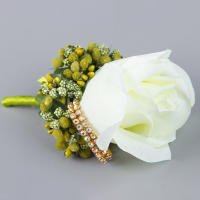 Broche De Silken Artificial Para Mujer Y Hombre Corsé De Mano Flor De Boda Decoración De Fiesta Para Novio Y Novia - details 16