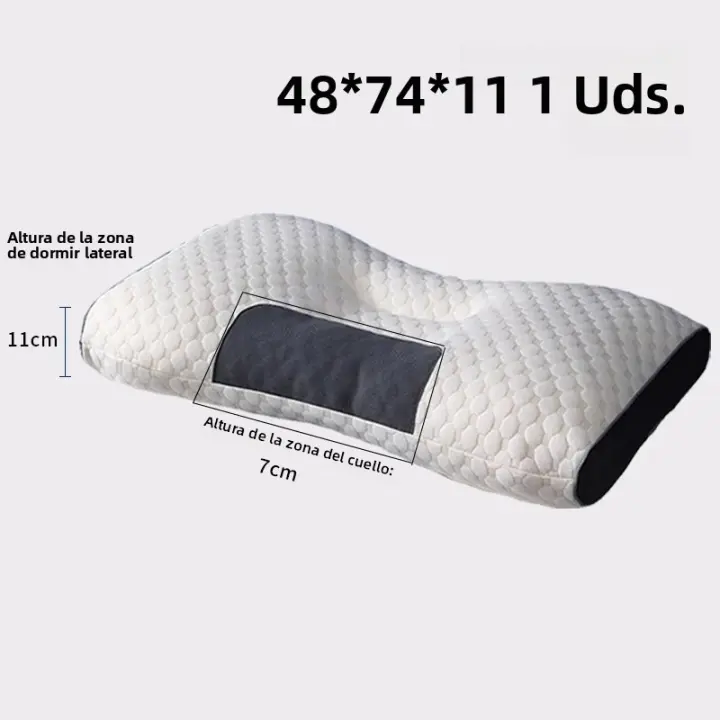 Almohada Ortopédica Para El Cuello True Neck Con Masaje SPA Para Dormir Almohada De Fibra De Soja Para Proteger El Cuello Cervical Uso Doméstico - 1