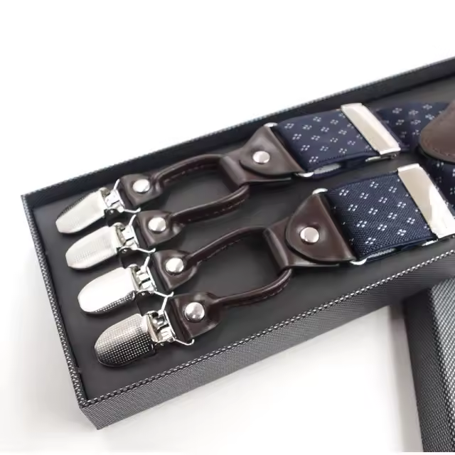 Tirantes hombre anchos 3,5 cm con 4 clips extra fuertes tirantes para pantalones hombre - 1