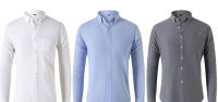 Camisa Oxford Para Hombre Algodón Y Poliéster Manga Larga Color Sólido Cuello Polo Estilo Casual Ajustada Primavera Otoño - details 2