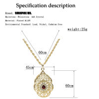Collar Largo De Pendiente En Color Oro Sunspicems Para Mujer Estilo Árabe Adorno Para Banquete Y Boda Cadena De Suéter Caftán - details 1