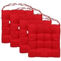 Holdfiturn Seat Pads for Dining Chair 40x40cm Garden Chair Cushions with Ties Comfortable Washable Square Seat Pad for Garden Kitchen Dining Outdoor Office Classroom (4Pack Grey) - details 2
