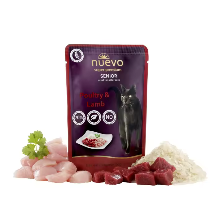 NUEVO Sobre Gato SENIOR Ave de Corral y Cordero con Arroz NUEVO - Pack de 16 unidades - 1
