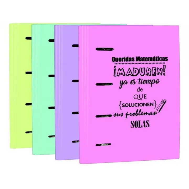 Mariola - MARIOLA CARPEBLOCK 4X40 CARTÓN FORRADO PLASTIFICADO C/FRASES FOLIO SURTIDOS PASTEL 2390FR - 1