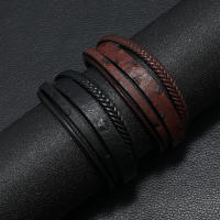 Pulsera De Cuero Negro Para Hombre Encanto Magnético Tejida Punk Rock Cuff Pulseras De Moda Para Hombres Pulseira Masculina - details 0