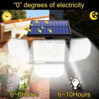 Lámpara De Pared Solar Exterior Con 182 LED Y Cabezas Ajustables Luz De Seguridad IP65 Impermeable Con 3 Modos De Trabajo Luz De Inundación LED Moderna - details 1