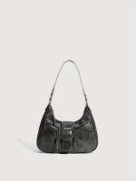 Bolso De Motociclista Vintage Para Mujer Primavera Verano Nueva Bandolera Con Hombro Solo Con Sensación De Sophisticación Material PU Cierre De Cremallera Estilo Punk - details 0