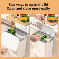 Bandeja De Papelera De Cocina Con Montaje En Pared 9L Caja De Basura Para Armario De Cocina Y Baño Con Tapa Recipiente De Residuos Ecológico De Plástico - details 6