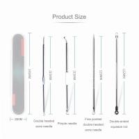 Set De 4 Piezas Para Eliminar Acné Y Quistes Punción Y Extracción De Puntos Negros Herramienta De Limpieza De Poros Agujas Y Pinzas Para Cuidado De La Piel - details 1