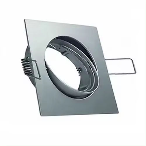 CABLEPELADO Aro empotrable para bombilla dicroica orientable (Plateado, Cuadrado) - 1