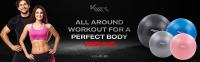 Arebos Pelota de Entrenamiento Km-fit - Pilates, Yoga, Gimnasia - 55/65/75 Cm - Negro/Azul/Gris/Rosa - details 3