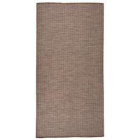 vidaXL Alfombra de exterior de tejido plano gris taupe 100x200 cm en color Taupé/Marrón/Rayas marrones - details 1