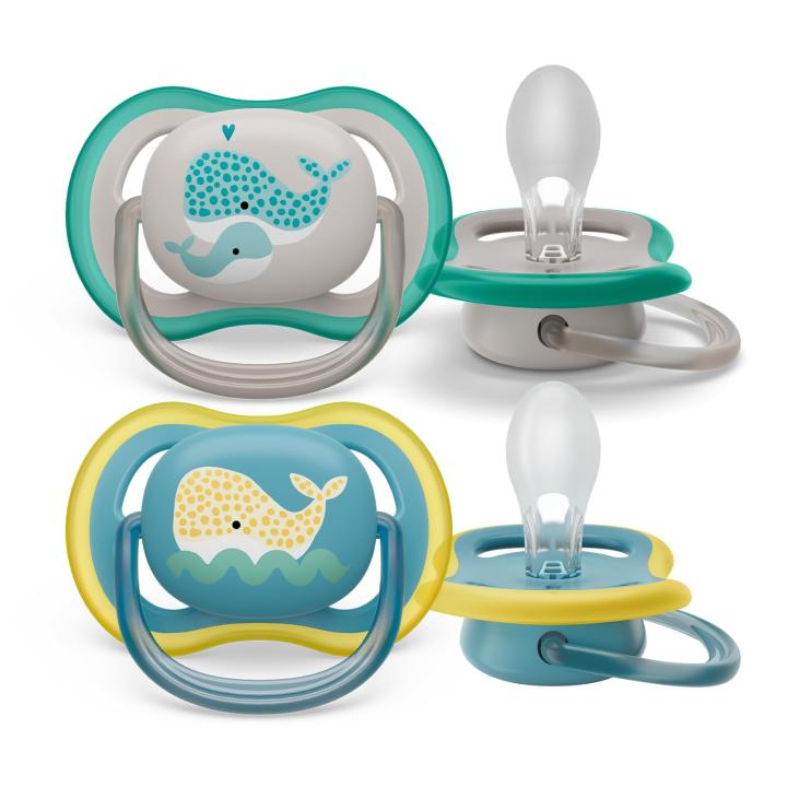 Philips Avent Chupetes ultra aire, ligeros y transpirables para bebés a partir de 18 meses, sin BPA y con estuche esterilizador, paquete de 2 (modelo SCF349/24)