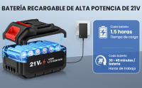 Sierra eléctrica sin escobillas de 8 pulgadas, Motosierra eléctrica engrasador automático, Motosierra de mano para poda de jardín, Herramienta para carpintería con 2 baterías 2000 mah - details 3