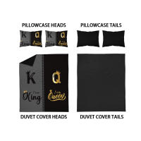 Juego De Cama Moderno 3 Piezas Diseño K Y Q En Negro Y Gris Funda De Almohada Suave Y Cómoda Transpirable Para Dormitorio Y Hotel - details 6