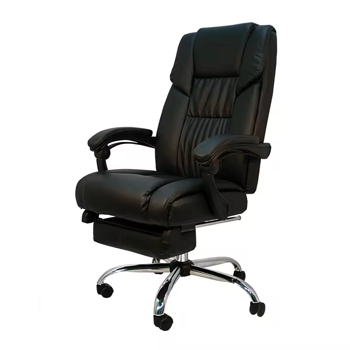 Furniture Style S.L. Silla de Oficina Cómoda con Asiento en Piel Sintética y Reposapiés Ajustable - 1