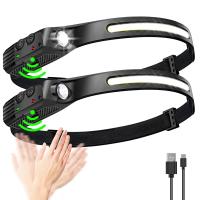 Linterna Frontal LED Recargable Con Sensor Y Batería Integrada Luz De Trabajo Super Brillante Torcha USB Para Camping Y Pesca - details 0
