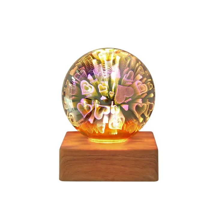 Lámpara De Ambiente LED 3D Con Efecto De Fuego De Artificio Luz Nocturna Colorida Para Decoración De Hogar Lámpara Colgante De Bola De Vidrio Estilo Cielo Estrellado - 1