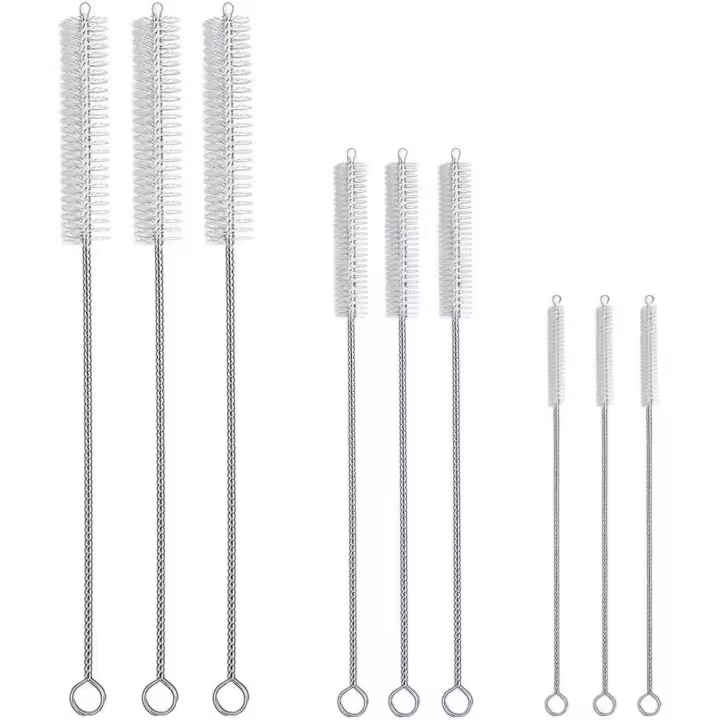 Kit de cepillos para limpiar pajitas, 9 limpiadores de pipas largos, cepillo para limpiar pajitas - 1