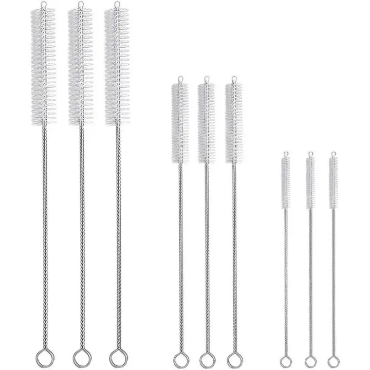 Kit de cepillos para limpiar pajitas, 9 limpiadores de pipas largos, cepillo para limpiar pajitas - 1