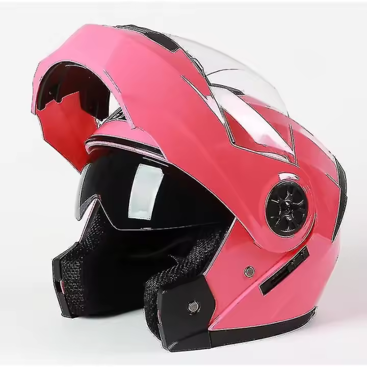 2020 New Arrival Men Motorcycle Professional Racing Flip Up Helmet Abs Material Modular Dual Lens Helmets Dot Certification - 1