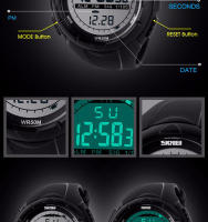 Reloj Deportivo Militar SKMEI 1025 Para Hombre Simple Y Moda Resistente Al Choque Y Al Agua Con Alarma Y Luz Trasera Digital - details 10