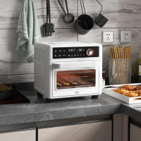 HOMCOM Horno Eléctrico Multifunción de Sobremesa Mini Horno Tostador de 13L 1200W Freidora de Aire con 12 Modos de Calor Temporizador y Temperatura Regulable Blanco - details 0